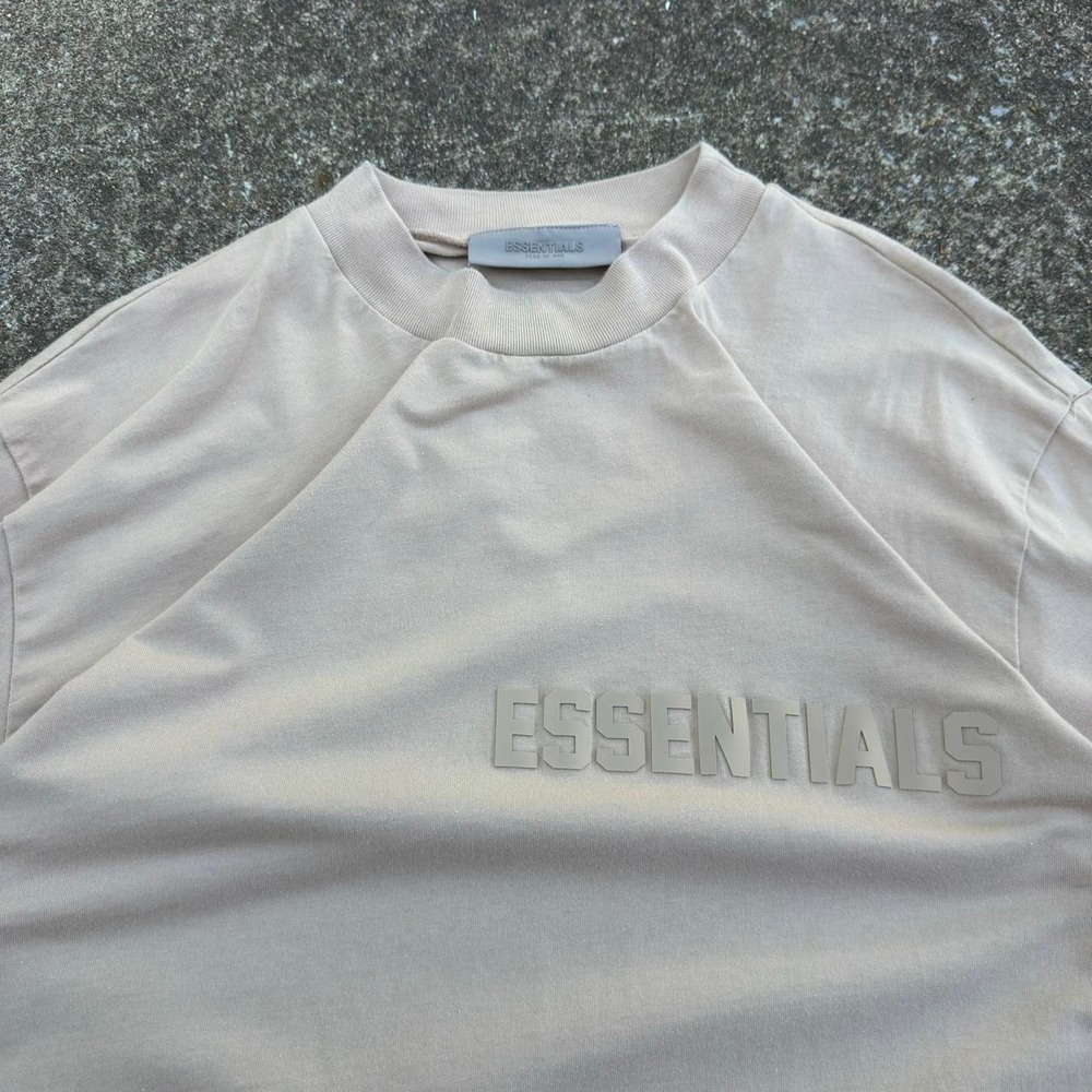 Vintage Y2K Fear of God Essentials Shirt Streetwear Gorpcore Tan Small f8